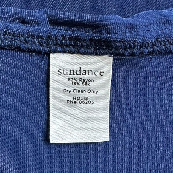 Sundance Women's Cut Navy Enchantment Velvet Silk Blend Long Sleeve Dress Size S - Picture 9 of 9